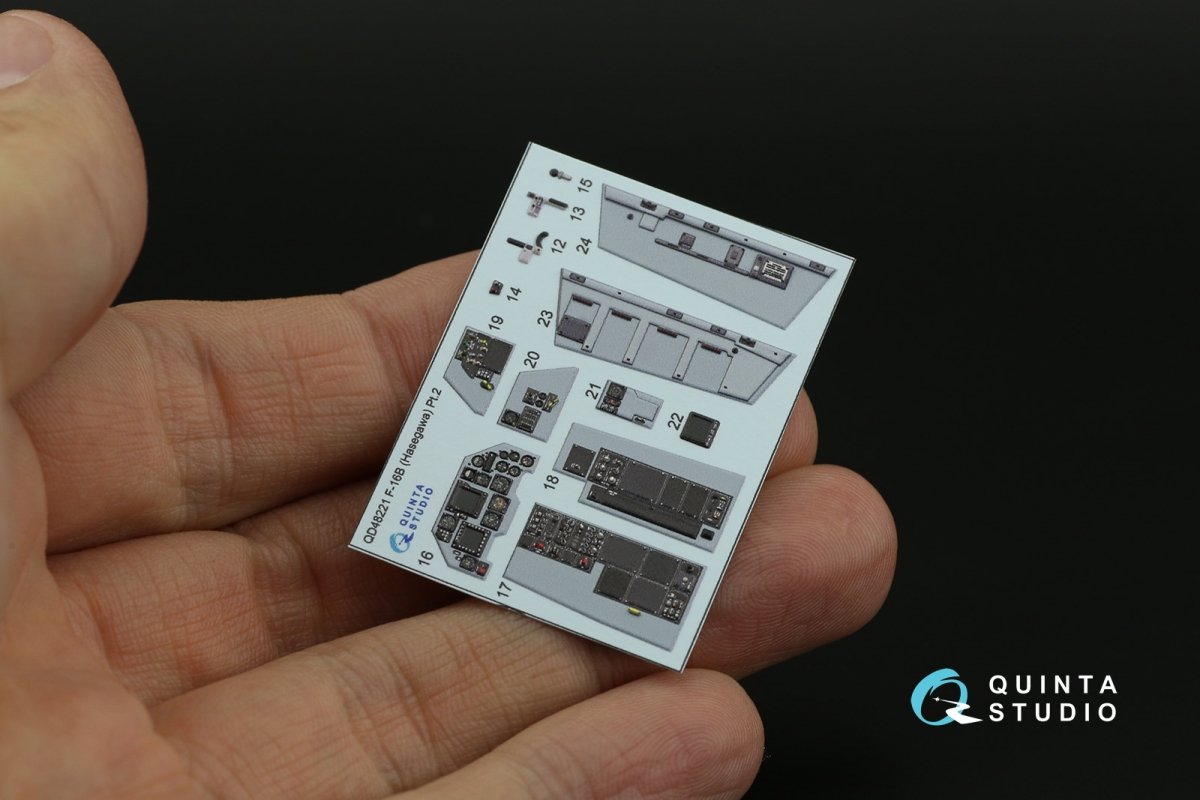 Quinta Studio QD48221 F-16B 3D-Printed &amp;amp; coloured Interior on decal paper (Hasegawa) 1/48 – zdjęcie 10
