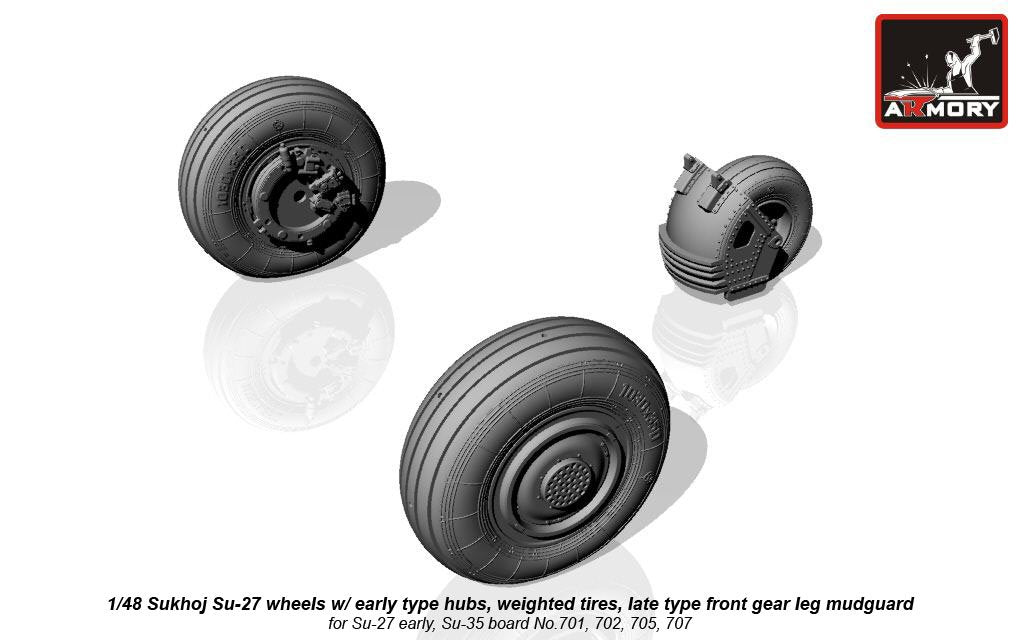 Armory Models AW48020b Sukhoj Su-27 Flanker wheels 1/48 – zdjęcie 5