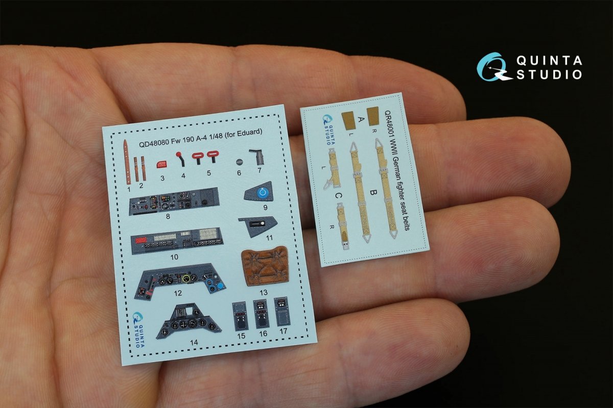 Quinta Studio QD48080 FW 190A-4 3D-Printed &amp;amp; coloured Interior on decal paper (for Eduard kit) 1/48 – Bild 10