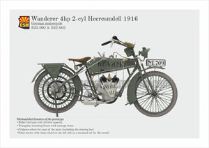 Copper State Models B32-002 Wanderer 4PS 1916 Motorcycle 1/32 – zdjęcie 6