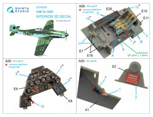 Quinta Studio QD48268 Ta 152C 3D-Printed &amp;amp; colored Interior on decal paper (Hobby Boss) 1/48 – image 6