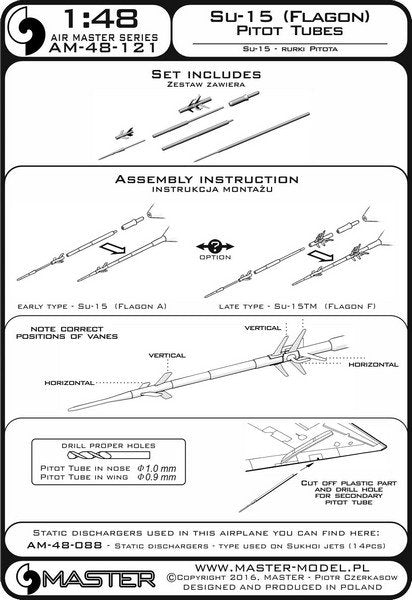 Master AM-48-121 Su-15 (Flagon) - Pilot Tubes 1/48 – zdjęcie 5