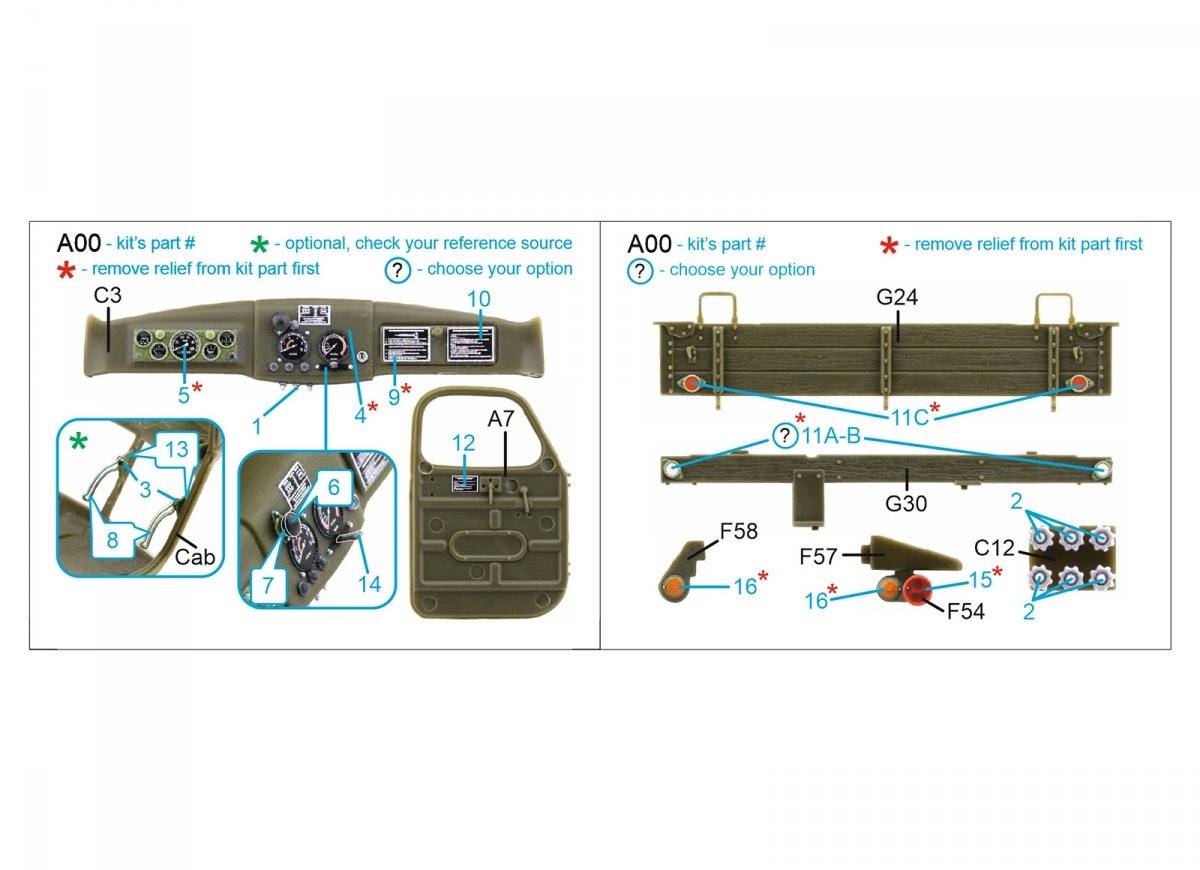 Quinta Studio QD35086 ZiL-157 family 3D-Printed &amp;amp; coloured Interior on decal paper (Trumpeter) 1/35 – zdjęcie 2