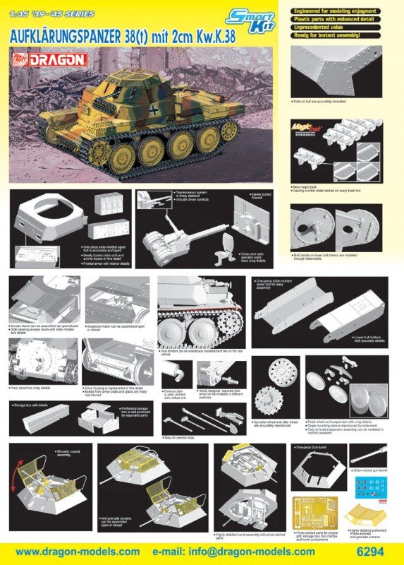 Dragon 6294 Aufklaerungspanzer 38(t) mit 2cm Kw.K. 38 1/35 – image 2