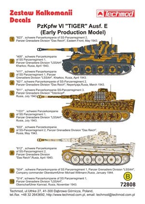Techmod 72808 - Pz.Kpfw.VI Tiger Ausf.E (Early Production Model) 1/72 – zdjęcie 2