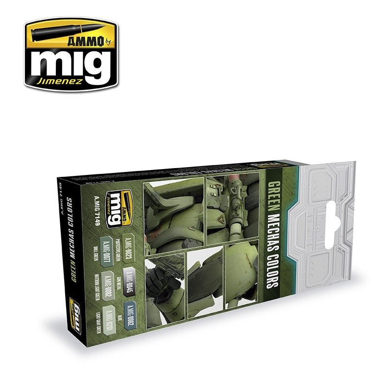AMMO of Mig Jimenez 7149 GREEN MECHAS COLORS 6x17ml – image 2