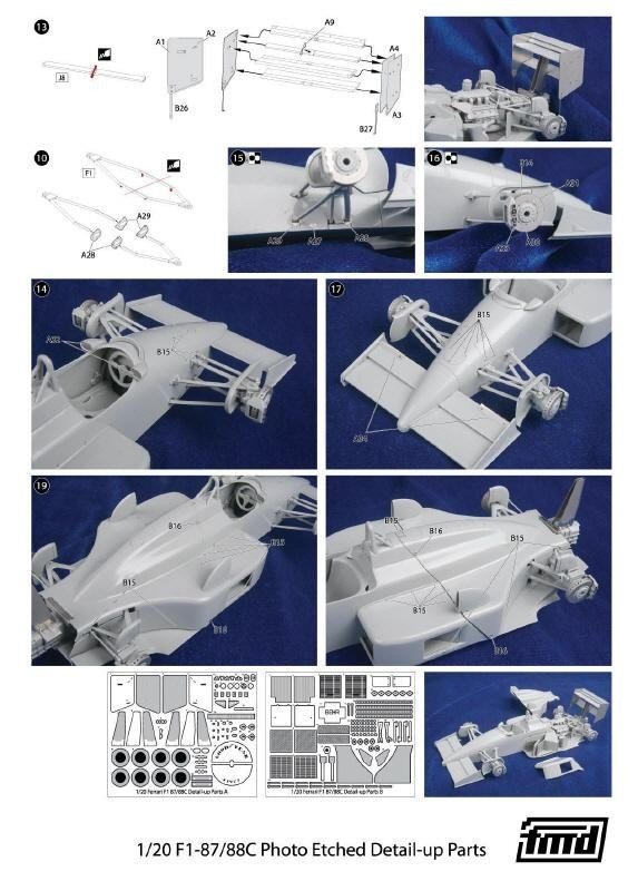 KA Models FE-20012 FERRARI F1-87/88C DETAIL-UP SET Fujimi 1/20 – zdjęcie 4