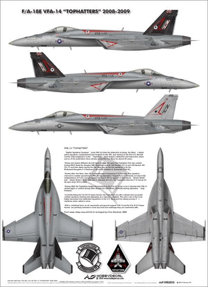 HobbyDecal AL72010V1 F/A-18E Tophatters 2008-2009 1/72