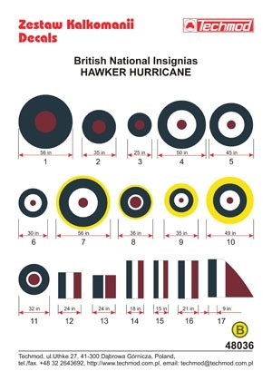 Techmod 48036 - British National Insignias - Hawker Hurricane 1/48 – zdjęcie 2