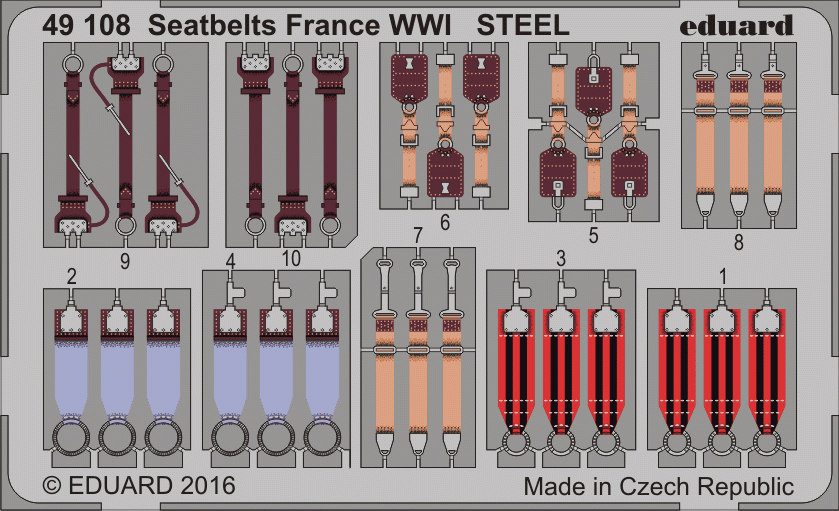 Eduard 49109 Ceintures de sécurité IJAAF WWII ACIER 1/48