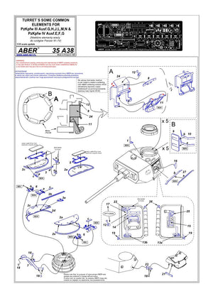 Aber 35A038 Wspólne elementy do wieży Pz.III G,H,J,L,M,N oraz Pz.IV E,F,G 1/35 – zdjęcie 4