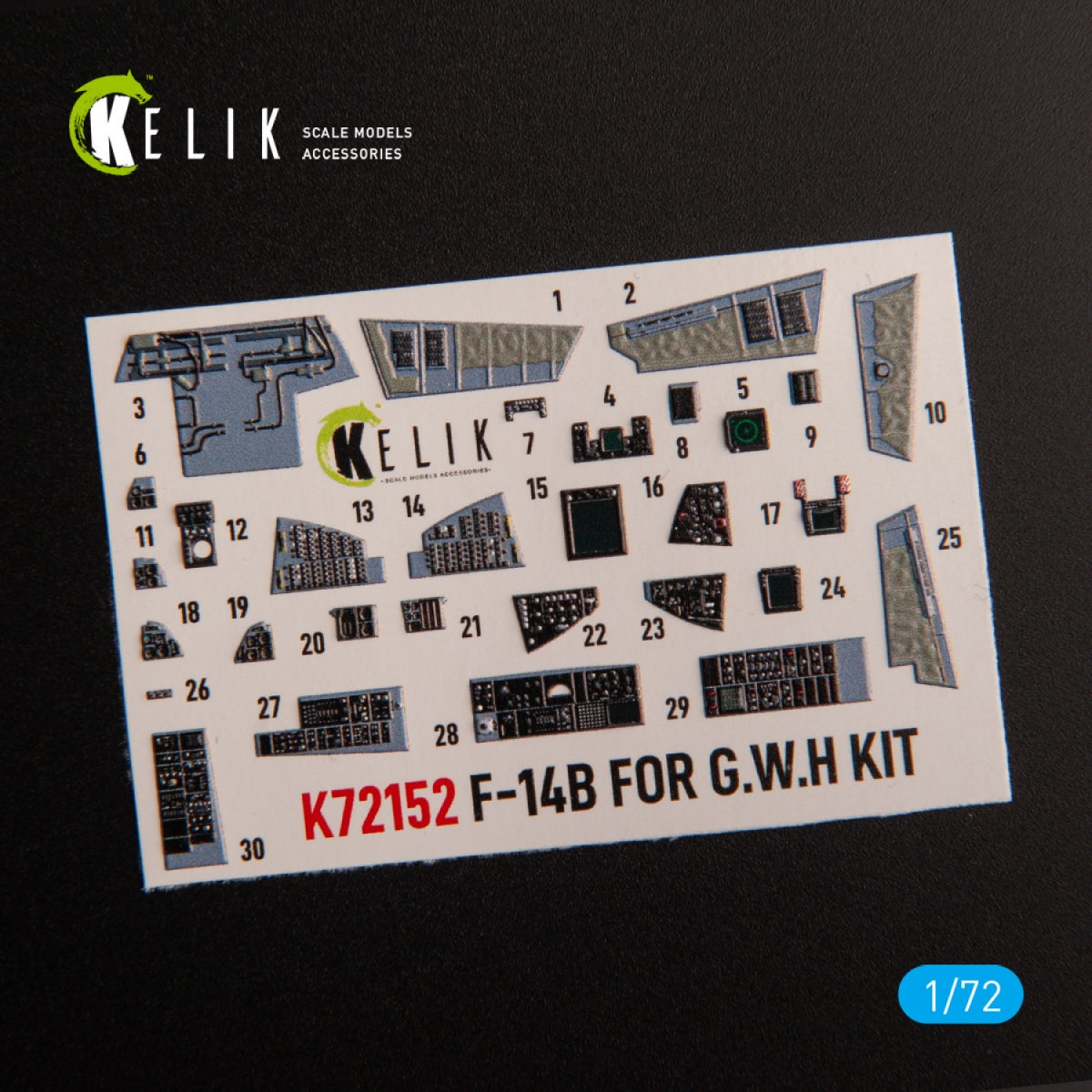 KELIK K72152 F-14B - interior 3D decals for GWH kit 1/72 – image 2