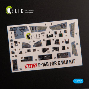 KELIK K72152 F-14B - interior 3D decals for GWH kit 1/72 – image 2