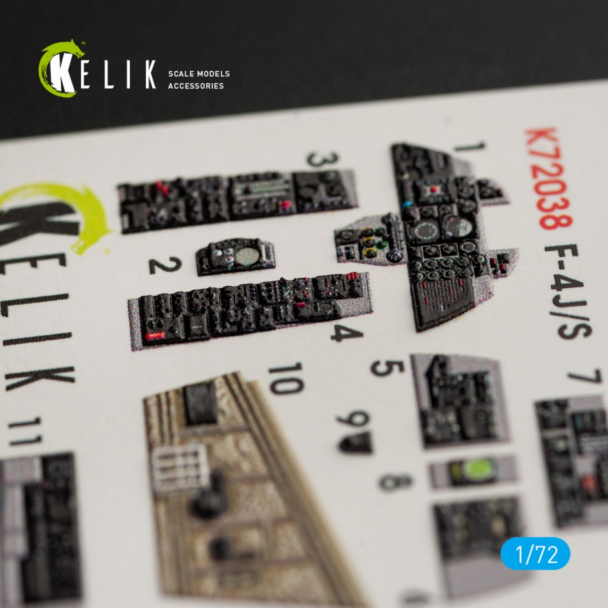 KELIK K72038 F-4J/S &amp;quot;PHANTOM II&amp;quot; INTERIOR 3D DECALS FOR HASEGAWA KIT 1/72 – zdjęcie 3
