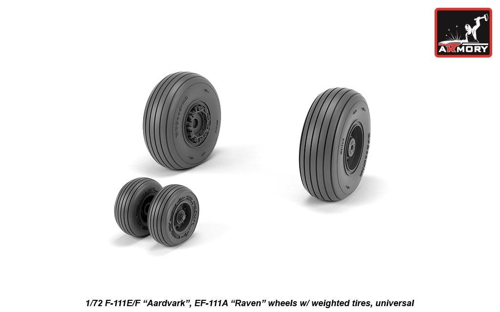 Armory Models AW72338 F-111E/F Aardvark / EF-111A Raven wheels w/ weighted tires 1/72 – immagine 3