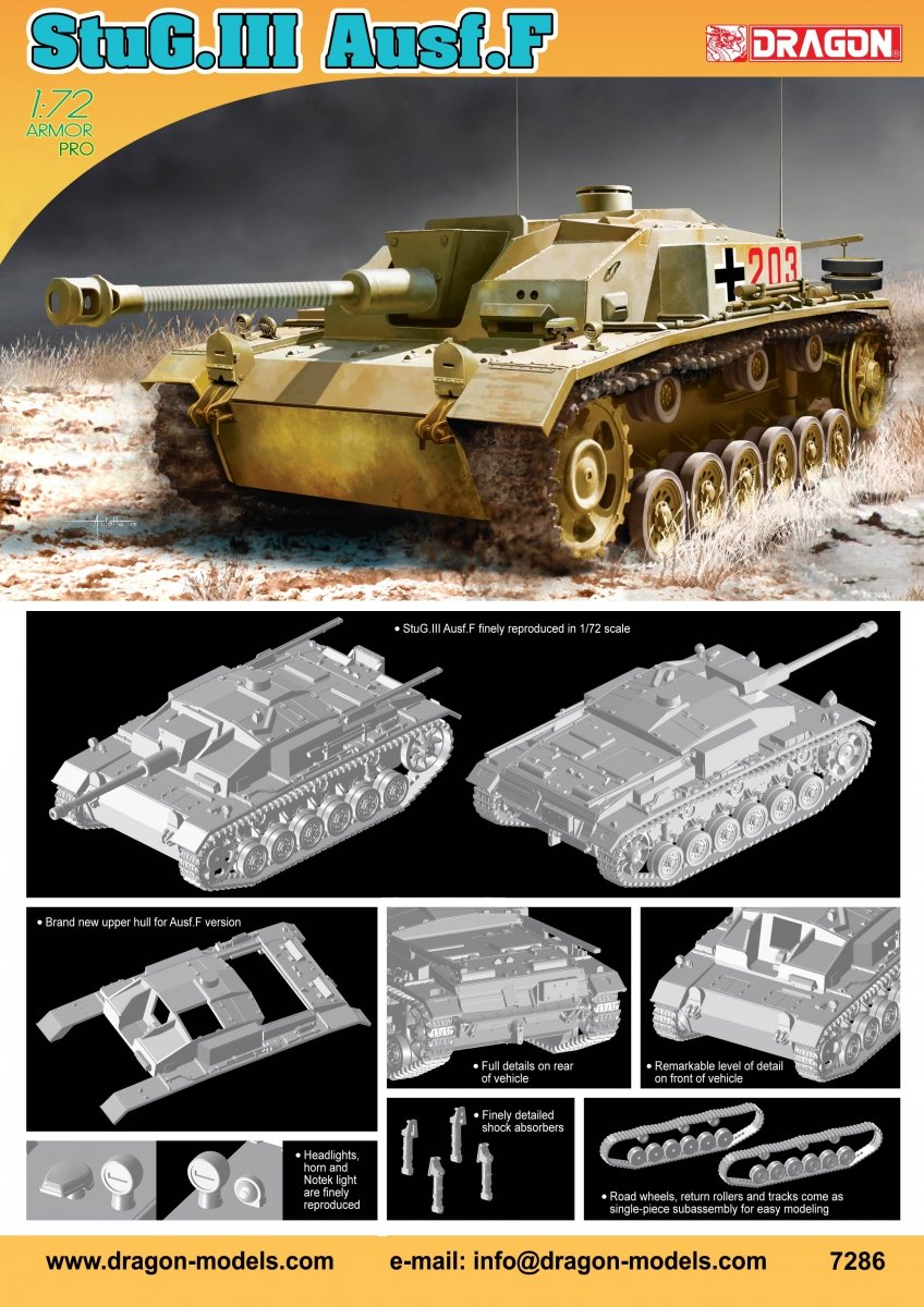 Dragon 7286 StuG.III Ausf.F 1/72 – zdjęcie 2