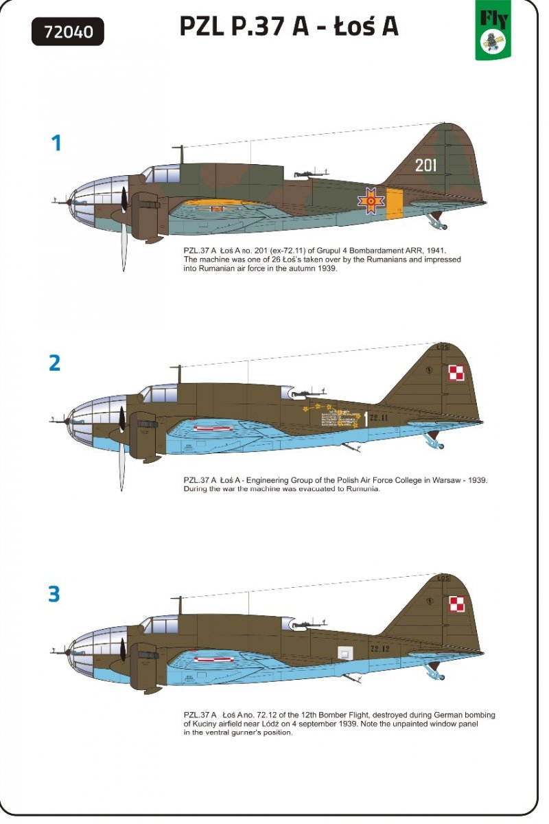 Fly 72040 PZL.37 A Łoś A 1/72 – immagine 9