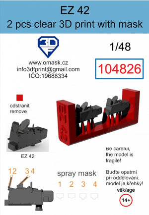 Omask 104826 EZ 42 Clear 3D Print (2 pcs) 1/48 – zdjęcie 2