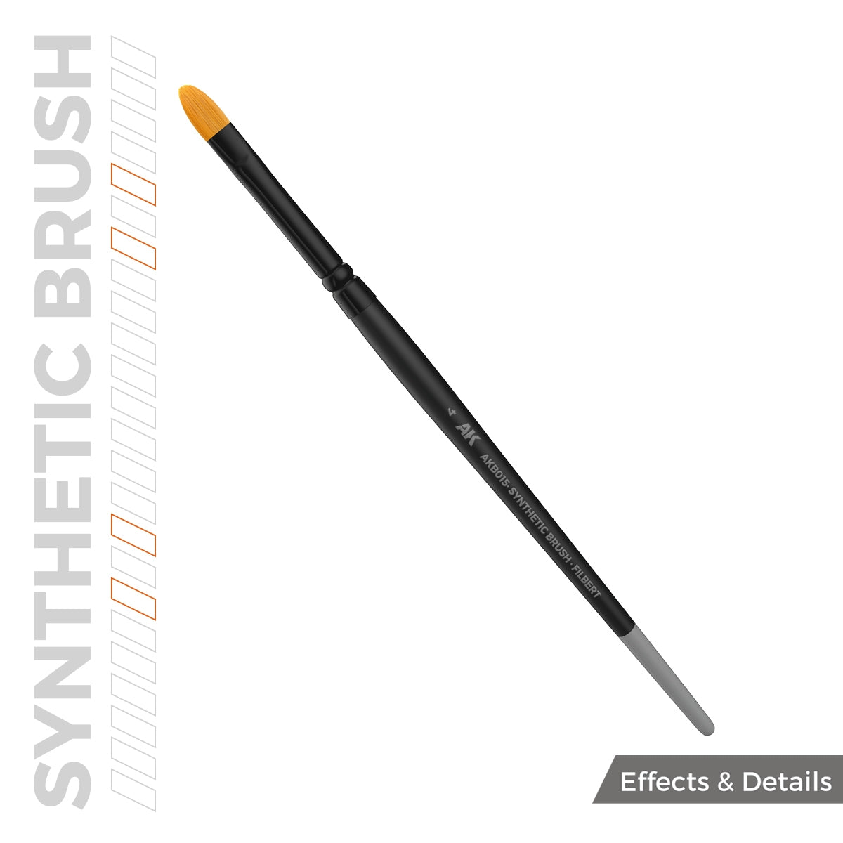 AK Interactive AKB015 AK SYNTHETIC BRUSH – FILBERT 4 – obrázek 3