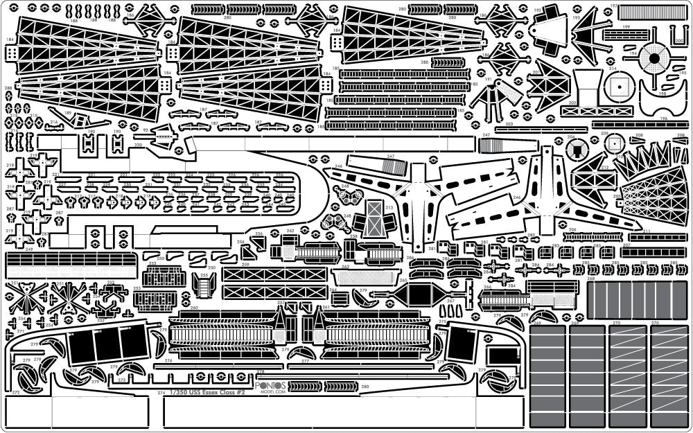 Pontos 35005F1 USS CV-14 Toconderoga 1944 Detail Up Set 1/350 – image 13