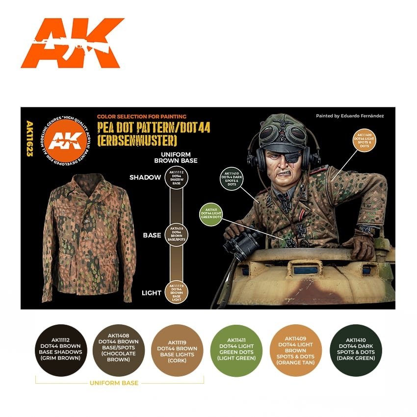 AK Interactive AK11623 PEA DOT PATTERN/DOT44 (ERBSENMUSTER) – zdjęcie 2