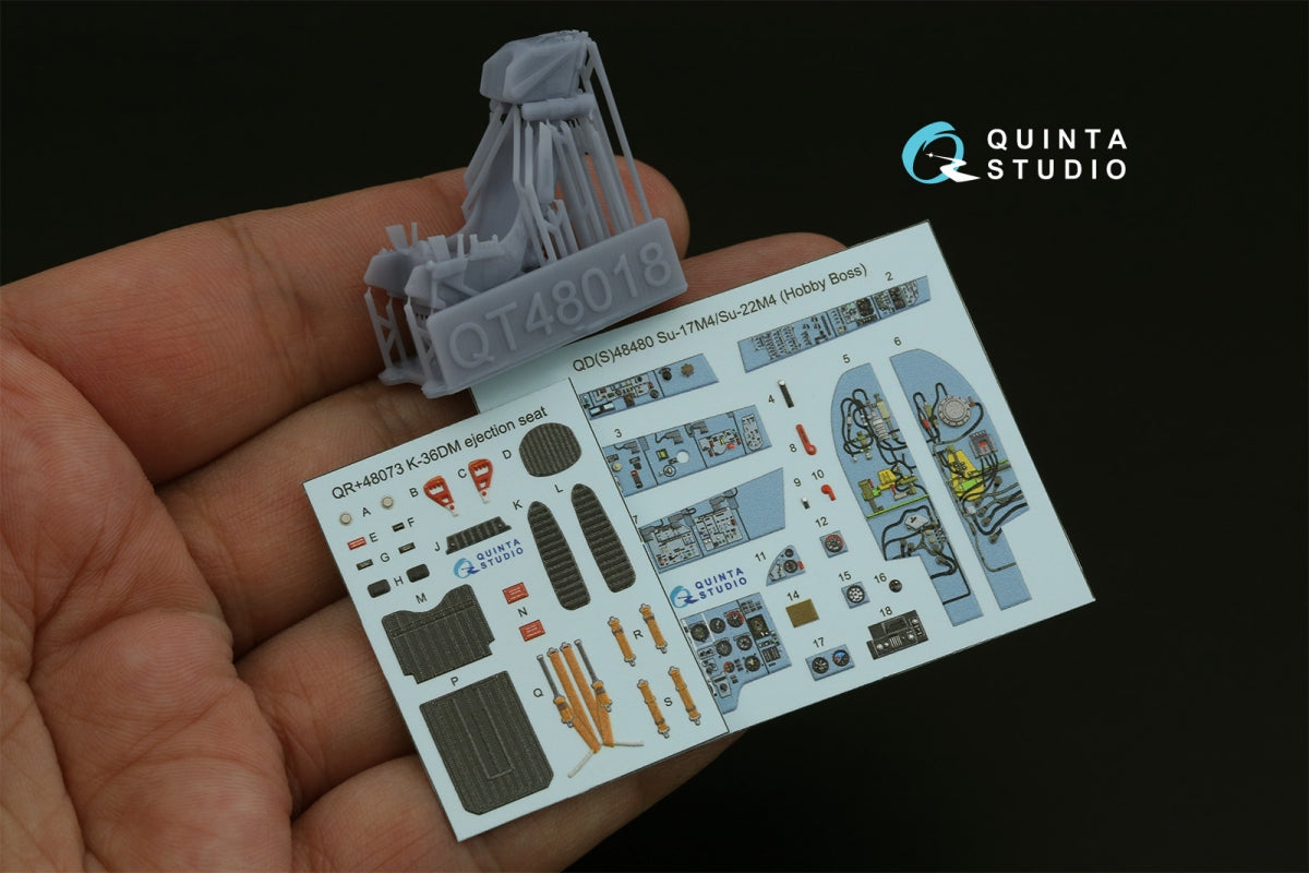 Quinta Studio QD+48480 Su-17M4/Su-22M4 3D-Printed &amp;amp; coloured Interior on decal paper (Hobby Boss) (with 3D-printed resin parts) 1/48 – zdjęcie 2