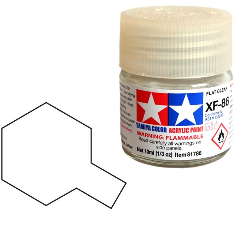 Tamiya XF86 Flat Clear (81786) Acrylic paint 10ml