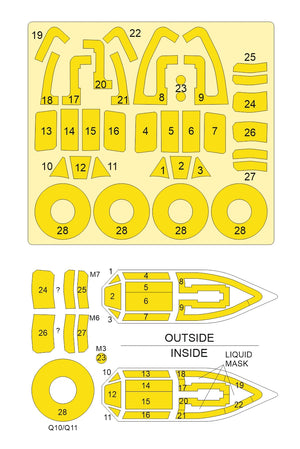 Omask 54092 1/48 Hawker Typhoon Mk. I Car Door Double Sided Mask (for Hasegawa / Hobby 2000) 1/48 – zdjęcie 2