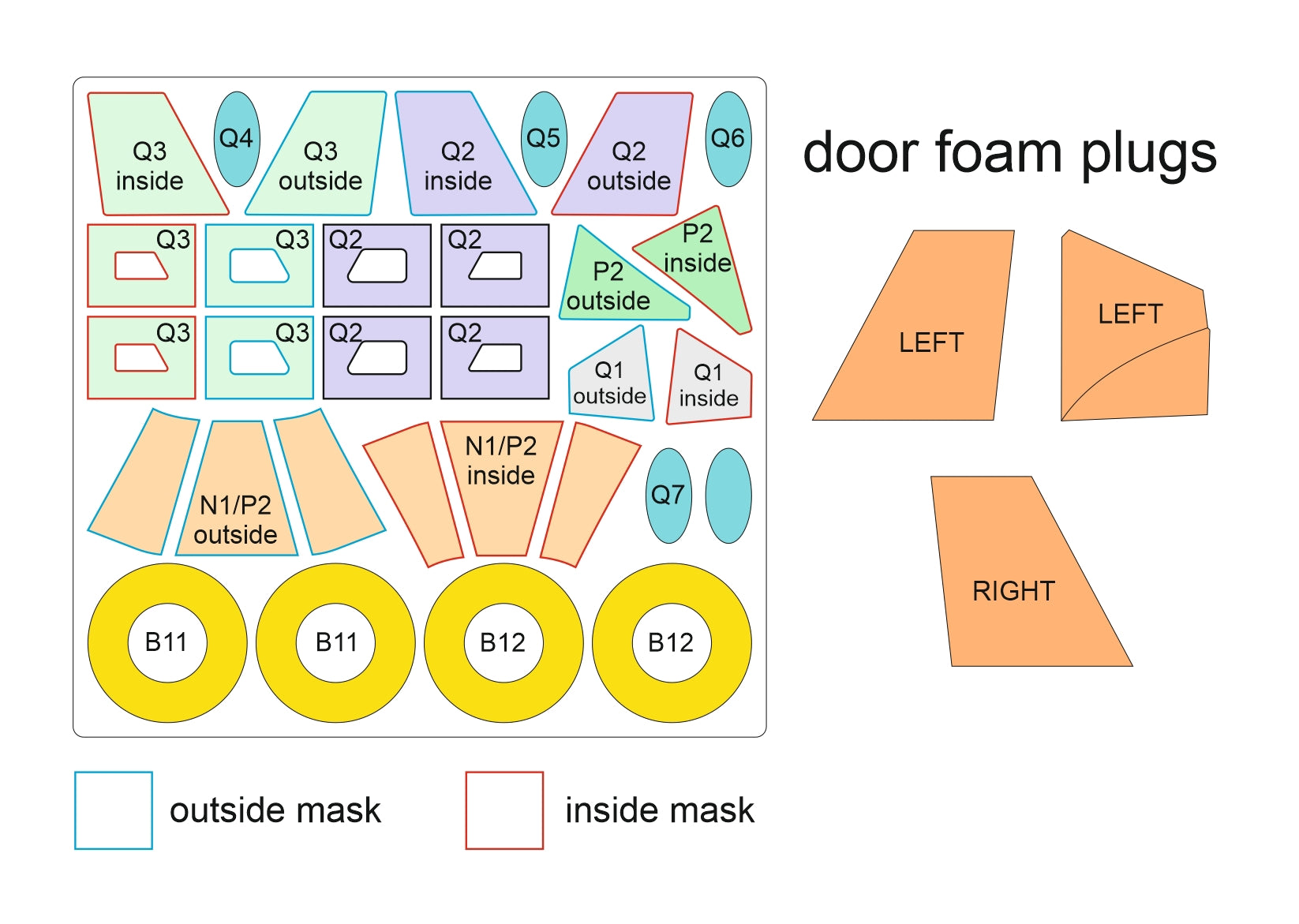 Omask 54102 1/48 PZL M18 Dromader Double Sided Mask and Door Foam Plugs (for IBG) 1/48 – immagine 2