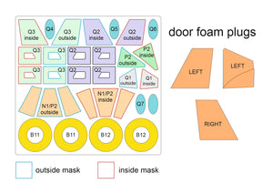 Omask 54102 1/48 PZL M18 Dromader Double Sided Mask and Door Foam Plugs (for IBG) 1/48 – immagine 2