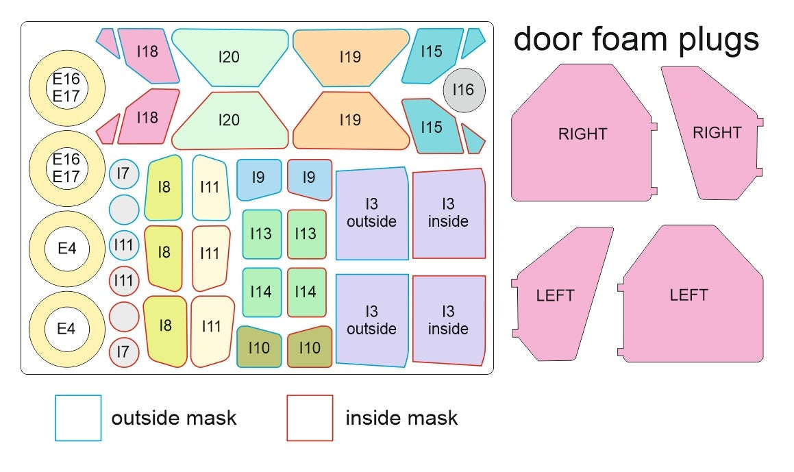 Omask 54101 1/48 DHC-2 Beaver / L-20A / U-6A Double Sided Mask and Door Foam Plugs (for Dora Wings) 1/48 – zdjęcie 4